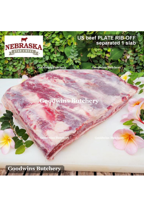 Beef rib PLATE RIB-OFF boneless US USDA NEBRASKA shared 1 slab +/- 4kg (price/kg)